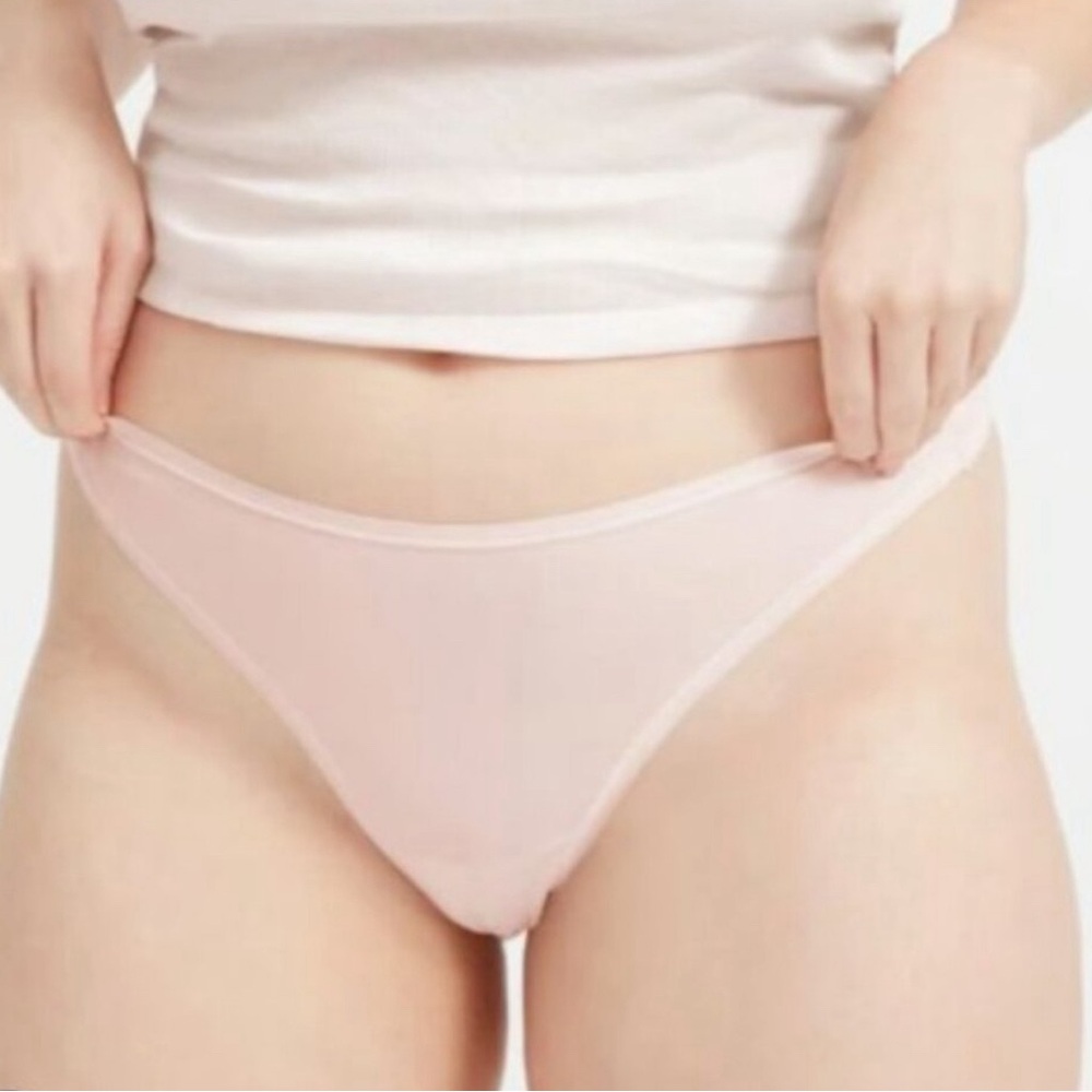 2 Everlane The Thong Underwear Size XXS Pale Pink NEW